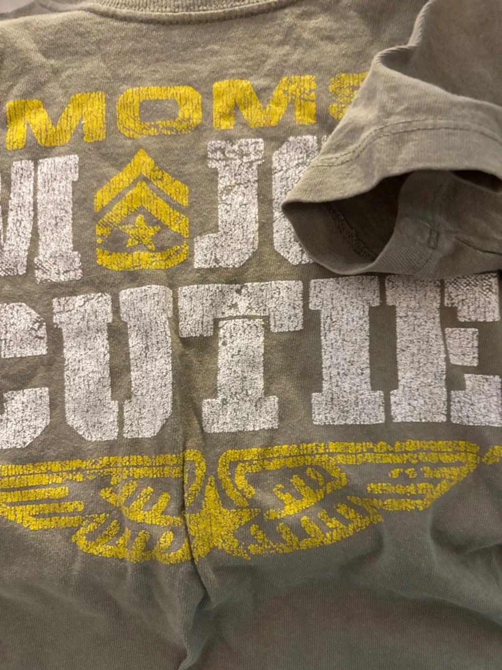 MOMS MAJOR CUTIE Graphic Tee - Olive & Yellow 3T